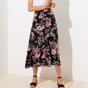 Loft Floral Midi Skirt